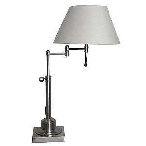 ABAJUR BELLA LU001T NICKEL NIQUELADO E BEGE 42X33X65CM 1XE27 40W