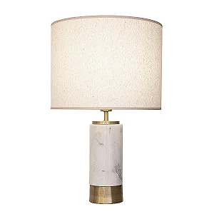ABAJUR BELLA GL001GW MARMO DOURADO E BRANCO 12X39 1XE27 40W CUPULA AL002W