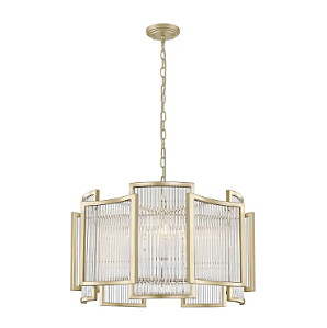 PENDENTE STR1PD01TR056 STRATO TRANSPARENTE/ DOURADO 56X42CM 5XE14