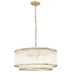 PENDENTE BELLA ODE1PD01TR050 ODEON TRANSPARENTE/ DOURADO 50X38,5CM 6XE14