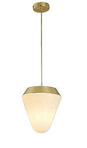 PENDENTE BELLA HOB1PD01OP023 HOB OPALINO/ DOURADO 23X24CM E-27