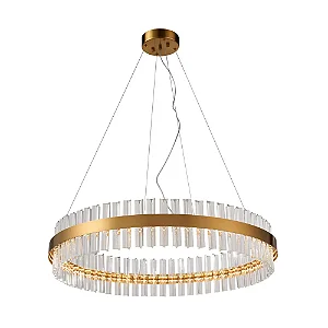 PENDENTE BELLA PLI1PD01TR080 PLISY TRANSPARENTE E DOURADO 1XLED 40W