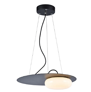 PENDENTE NOB1PD01PT042 NOBILE PRETO OPALINO 42X10CM 1XLED 12W 3000K