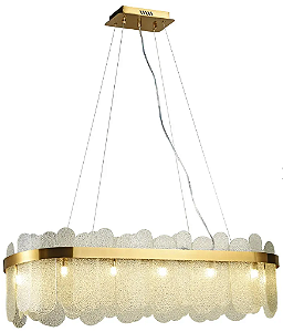 PENDENTE BELLA BC004  NEXIA DOURADO/TRANSPARENTE 35X100X28CM 12XG9 MAX 20W IP2