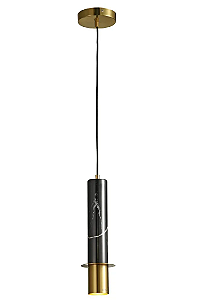 PENDENTE BELLA BC008B NORDIC DOURADO PRETO 10X30CM 1XG9 MAX 20W IP20