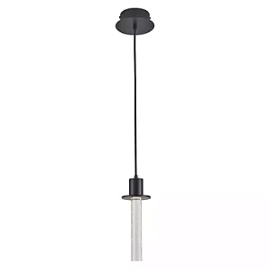PENDENTE NORDECOR 2767 LED KALU 3W 3000K PT 3W BIVOLT 25XØ9CM ALUMÍNIO E CRISTAL