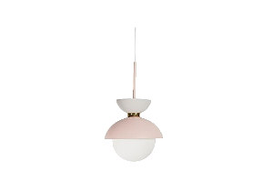 PENDENTE USINA 16707/24D BIBELÔ ANEL DOURADO Ø240X260MM GLOBO LEITOSO Ø200 E-27
