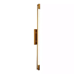 ARANDELA USINA 16516/60 SLIM DOURADO CANOPLA CENTRAL Ø80X660X130MM 1 T8 LED 60CM