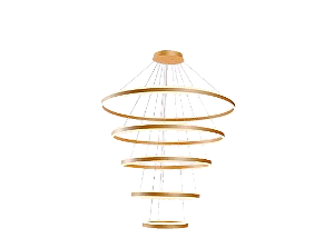 PENDENTE SINDORA DCD03091 LUZ DIRETA ALUMINIO DOURADO/ ACRILICO Φ20XΦ40XΦ60XΦ80XΦ100CM 188W 3000K 13160LM CABO 5M