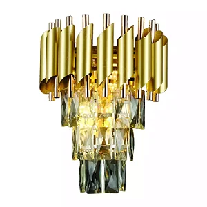 ARANDELA SINDORA DCB06513 METAL DOURADO/ CRISTAL TRANSPARENTE 25X31CM E14X2