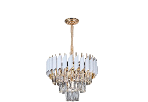 LUSTRE SINDORA DCD06593 METAL BRANCO/ CRISTAL TRANSPARENTE Φ40X29CM E14X5