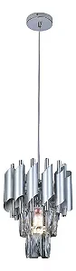 PENDENTE SINDORA DCD06632 METAL CROMADO/ CRISTAL TRANSPARENTE Φ20X26CM E14X1
