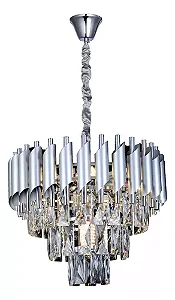 PENDENTE SINDORA DCD06605 METAL CROMADO/ CRISTAL TRANSPARENTE Φ40X29CM E14X5