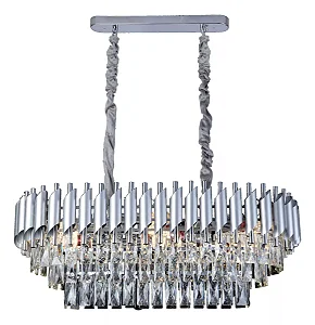 LUSTRE SINDORA DCD06609 METAL CROMADO/ CRISTAL TRANSPARENTE Φ75X35CM E14X8
