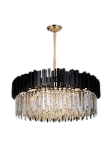 LUSTRE SINDORA DCD06617 METAL PRETO/ CRISTAL TRANSPARENTE Φ52X33CM E14X9