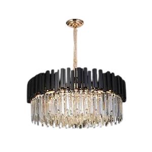 LUSTRE SINDORA DCD06618 METAL PRETO/ CRISTAL TRANSPARENTE Φ72X43CM E14X15