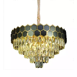 LUSTRE SINDORA DCD01007 INOX DOURADO/ CRISTAL TRANSPARENTE Φ58X37CM E14X12