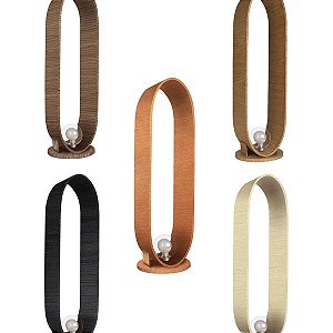 LUMINARIA ADRI WS2001CLIB DE CHAO MADEIRA SLIM OVAL 100CM 1XG9 CUPULA DE VIDRO