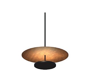 PENDENTE FOX LUSTRES 1008 RADIANCE 50X55CM MADEIRA E ACRÍLICO 3000K