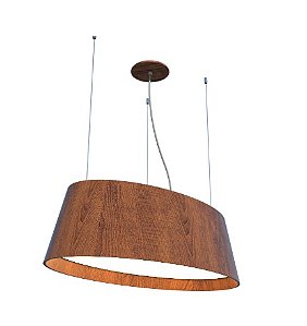 PENDENTE FOX LUSTRES OVAL 21X80X40CM MADEIRA E MDF 4XE27