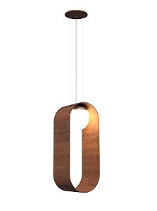 PENDENTE FOX LUSTRES ORB 50X20X18CM MADEIRA, CABO DE AÇO E VIDRO 1XE27