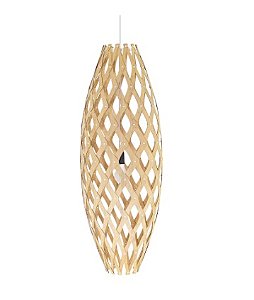 PENDENTE FOX LUSTRES 311 RAIZEN 80X29CM MADEIRA, ACRÍLICO E CABO DE AÇO 1XE27