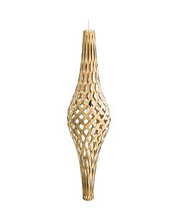 PENDENTE FOX LUSTRES 320 RAIZEN 160X40CM MADEIRA, ACRÍLICO E CABO DE AÇO 1XE27