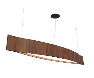 PENDENTE FOX LUSTRES 701 WAVE 15X150X23CM MADEIRA, MDF, ACRÍLICO, CABO DE AÇO 3000K