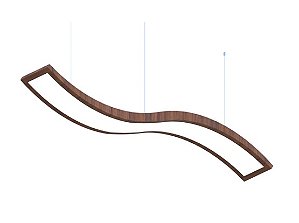 PENDENTE FOX LUSTRES 751 WAVE 18X120X20CM MADEIRA, MDF, ACRÍLICO, CABO DE AÇO 3000K