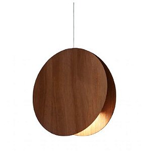 PENDENTE FOX LUSTRES 805 CLEAN Ø25X15CM MADEIRA, MDF, ACRÍLICO, CABO DE AÇO 1XE27