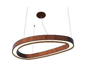 PENDENTE FOX LUSTRES 842 SEMI CILÍNDRICO 6X115X65CM MADEIRA, MDF, ACRÍLICO, CABO DE AÇO 3000K