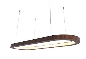 PENDENTE FOX LUSTRES 888 LED 4X90X36CM MADEIRA, MDF, ACRÍLICO E CABO DE AÇO 3000K