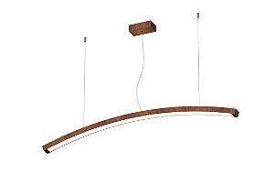 PENDENTE FOX LUSTRES 900 LED 8X80X5CM MADEIRA, MDF, ACRÍLICO E CABO DE AÇO 3000K
