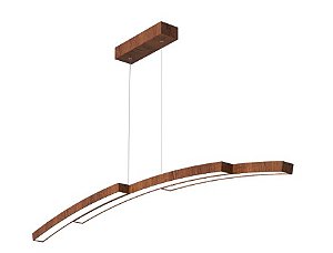 PENDENTE FOX LUSTRES 910 LED 8X120X12CM MADEIRA, MDF, ACRÍLICO E CABO DE AÇO 3000K