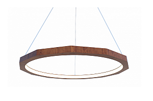 PENDENTE FOX LUSTRES 921 LED 4X4X50CM ACRÍLICO MADEIRA, MDF E CABO DE AÇO