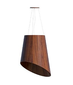 PENDENTE FOX LUSTRES 961 ANGULAR Ø43X43CM MADEIRA, ACRÍLICO, MDF E CABO DE AÇO 3XE27