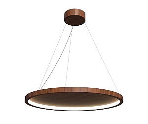 PENDENTE FOX LUSTRES 971 LED Ø65X3CM MADEIRA, ACRÍLICO, MDF E CABO DE AÇO 3000K