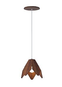 PENDENTE FOX LUSTRES 985 LÌRIO 15X18X18CM MADEIRA E MDF 1XE27