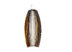 PENDENTE FOX LUSTRES L81 BARRIL Ø31X102CM MADEIRA, MDF, CABO DE AÇO E CÚPULA DE TECIDO 1XE27