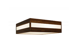 PLAFON FOX LUSTRES P08-B CLEAN 15X40X40CM MADEIRA MDF E ACRILICO 3XE27