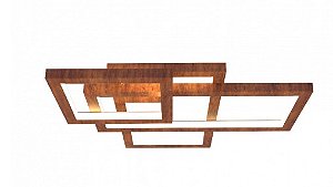 PLAFON FOX LUSTRES P33-C LED 120X120X12CM MADEIRA MDF E ACRILICO 3000K