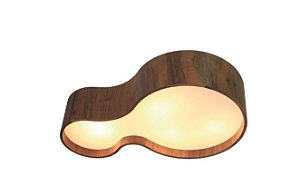 PLAFON FOX LUSTRES P41 21X84X52CM MADEIRA MDF E ACRILICO 5XE27