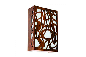 ARANDELA FOX LUSTRES AR24 LASER 30X17X9CM MADEIRA, MDF E ACRÍLICO 2XE27