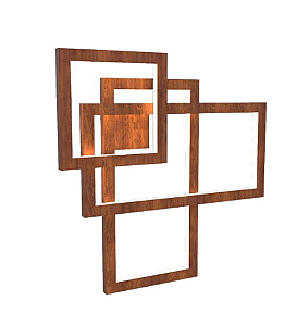ARANDELA FOX LUSTRES AR350 LED 67X67X12CM MADEIRA, MDF E ACRÍLICO 3000K