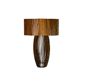 ABAJUR FOX LUSTRES 5303M BARRIL Ø65X97CM MADEIRA, MDF E CÚPULA DE MADEIRA 1XE27