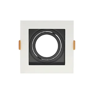 SPOT LUMANTI EMBUTIR QUADRADO BRANCO COM RECUO PRETO BASE MR16