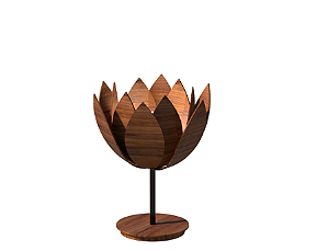 ABAJUR FOX LUSTRES 5330 LÍRIO 38X31X31CM MADEIRA, MDF, AÇO CARBONO E VIDRO 1XG9
