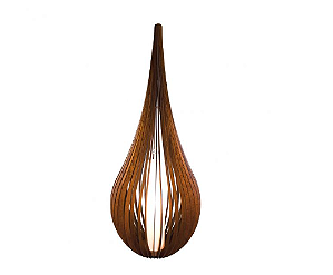 COLUNA FOX LUSTRES 5403 RIPADA Ø42X100CM MADEIRA, MDF, CRISTAIS ASFOUR E CÚPULA DE TECIDO 1XE27