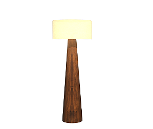 COLUNA FOX LUSTRES 5412 CLEAN Ø60X155CM MADEIRA E CÚPULA DE TECIDO 1XE27