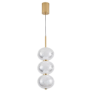 PENDENTE NORDECOR 2795 LED LUSE 21W 3000K OURO CHAMPAGNE